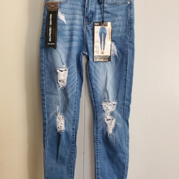 Junior Sculpting Stretch High-Rise Destructed Jeans - Picture 12 of 16